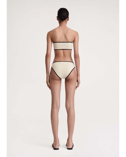 Totême Natural Totême Stripe Edge Strapless Bikini Top