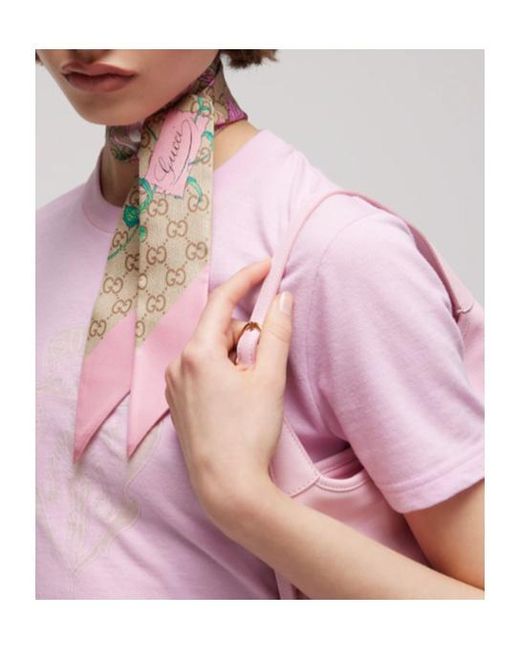 Gucci Red Printed Silk Ribbon