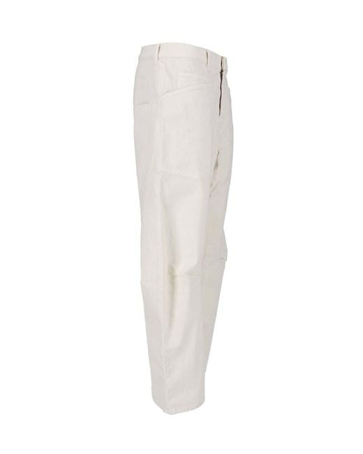 Nili Lotan White Casual Trousers With Belt Loops
