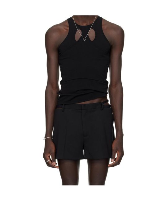 Dion Lee Black Mobius Loop Cut-Out Tank Top for men