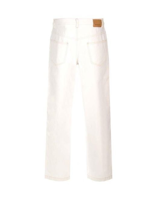 Isabel Marant White Logo-Patch Jeans for men