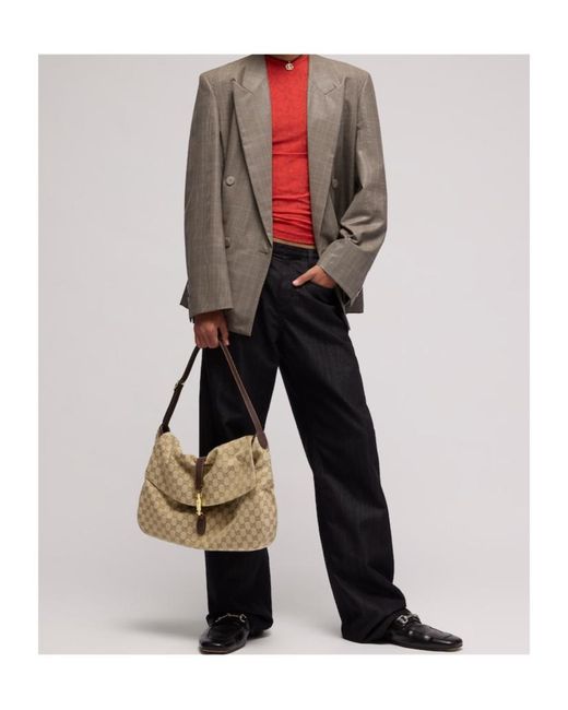 Gucci Natural Jackie Flap Large Crossbody Bag for men