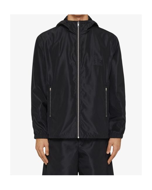 Givenchy Black 4G Emblem Zip-Up Windbreaker for men