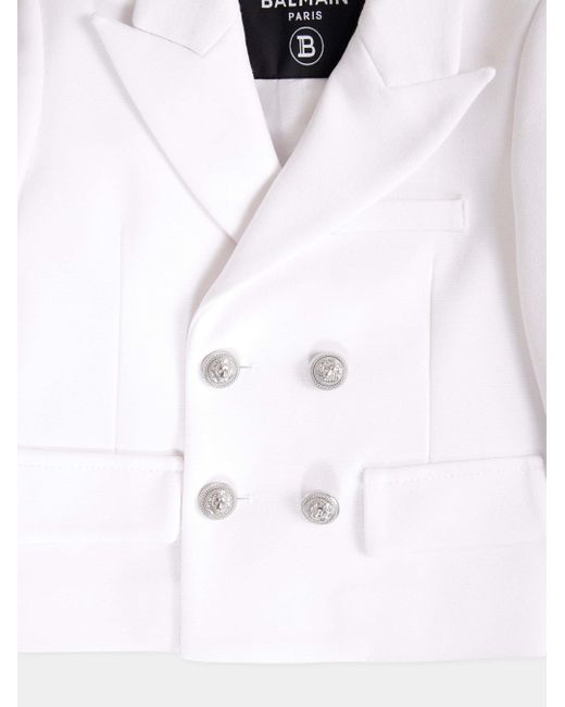 Balmain White Lapel Long Sleeve Jacket