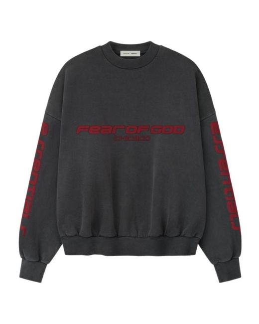 Fear Of God Black Chicago Heavy Fleece Cropped Sweatshirt for men