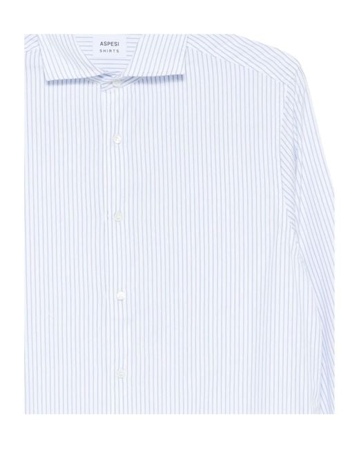 Aspesi White Striped Cotton Shirt for men