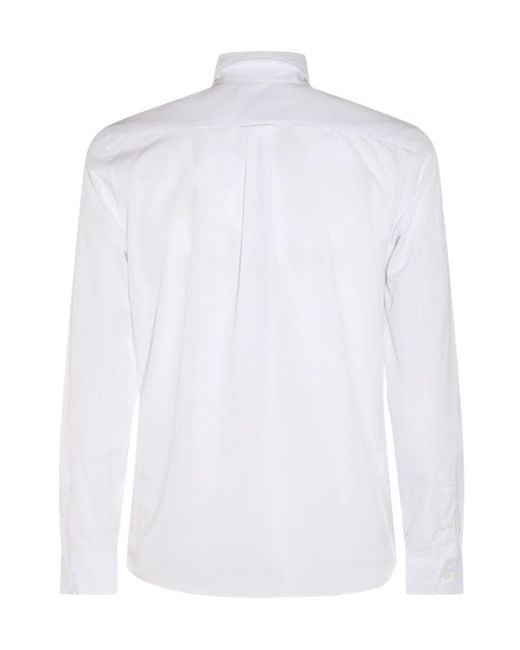 Maison Kitsuné White Cotton Fox Head Shirt for men