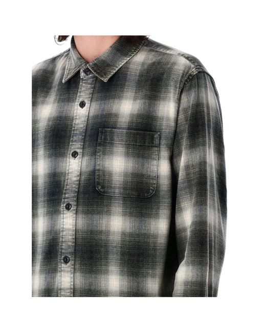 Stussy Gray Checkerboard Shirt for men