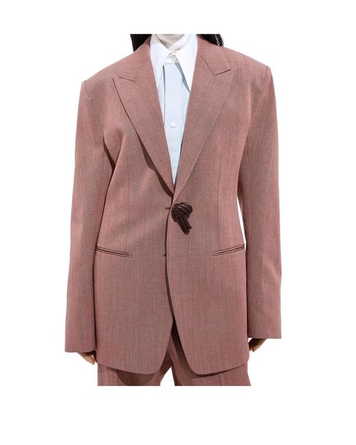 Bottega Veneta Brown Wool And Linen Melange Jacket