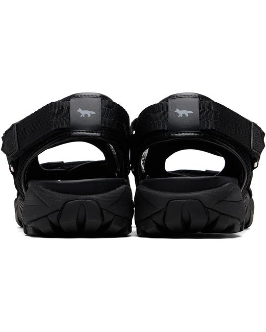 Maison Kitsuné Black Mesh Sandals for men