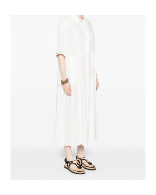 Herno White Buttoned Midi Dress