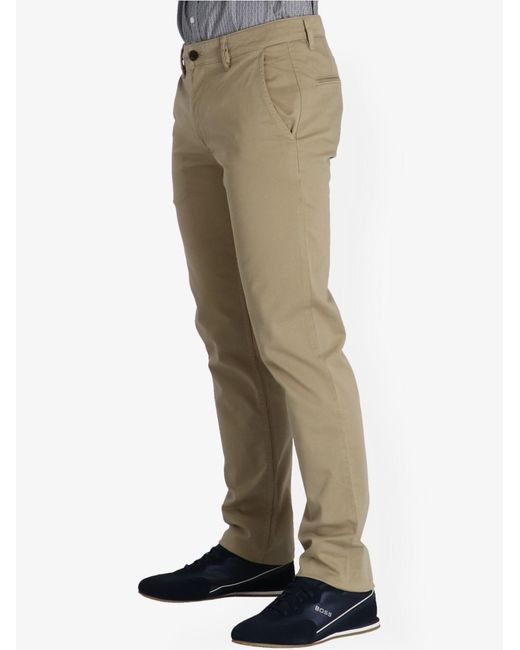 Boss Natural Belt-Loop Casual Pants for men