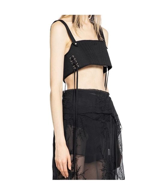 Ann Demeulemeester Black Mini Tight-Fitting Vest