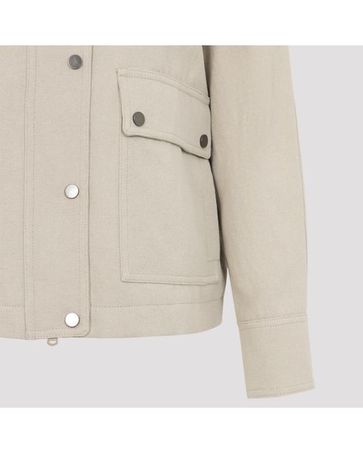 Brunello Cucinelli Natural Zipped Jacket