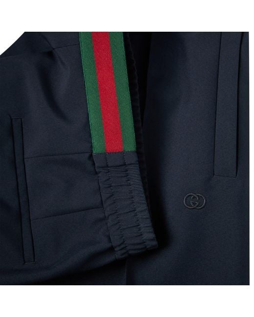 Gucci Blue Drawstring Casual Trousers for men