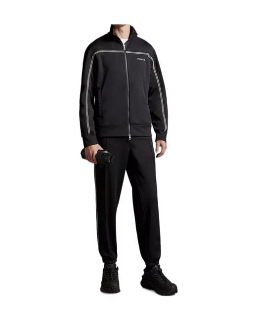 Moncler Black Side-Stripe Track Pants for men