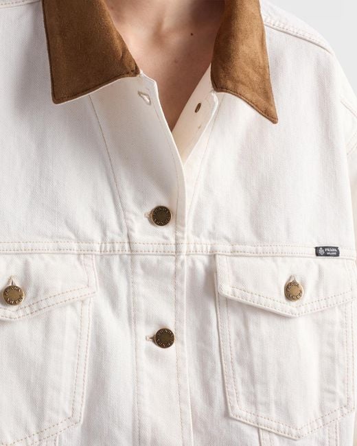 Prada White Old Denim Blouson Jacket