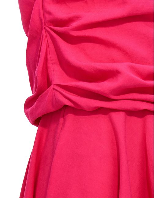 Rochas Pink Draped Neckline Evening Dress