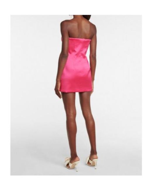Magda Butrym Pink Strapless Cutout Satin Minidress