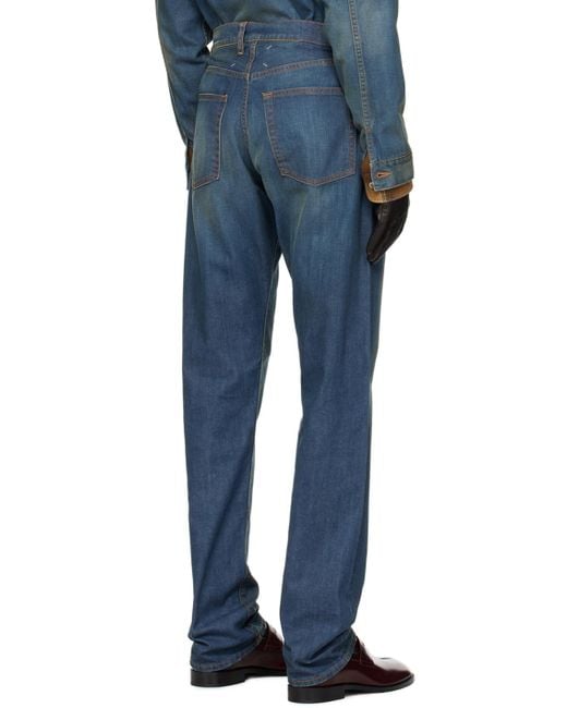 Maison Margiela Blue Americana Wash Turn-Up Jeans for men