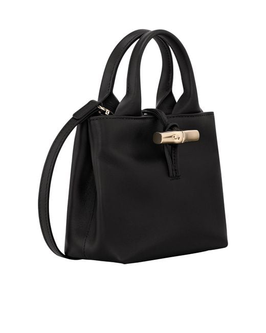 Longchamp Black Le Roseau Xs Leather Mini Bag