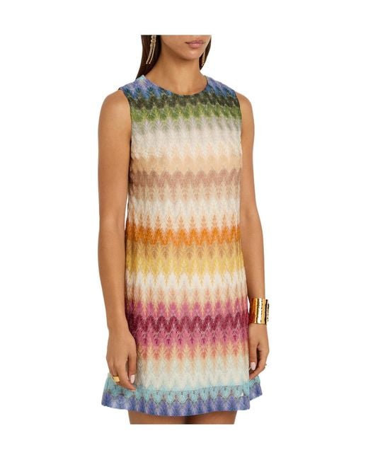 Missoni Pink Patterned Lace Mini Dress