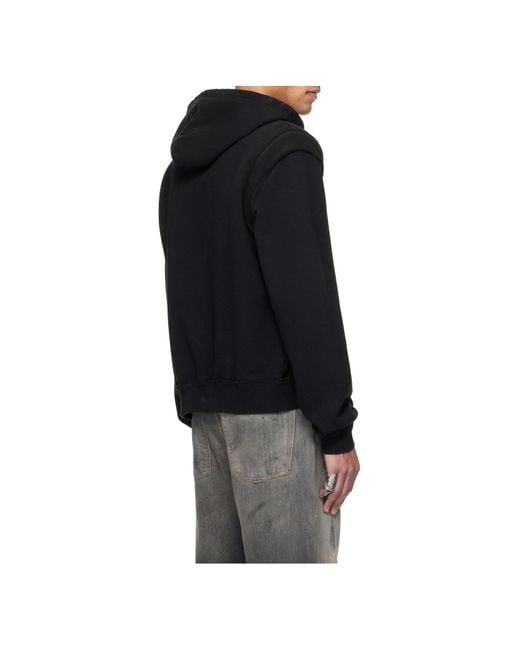 M I S B H V Black Star Teddy Hoodie for men