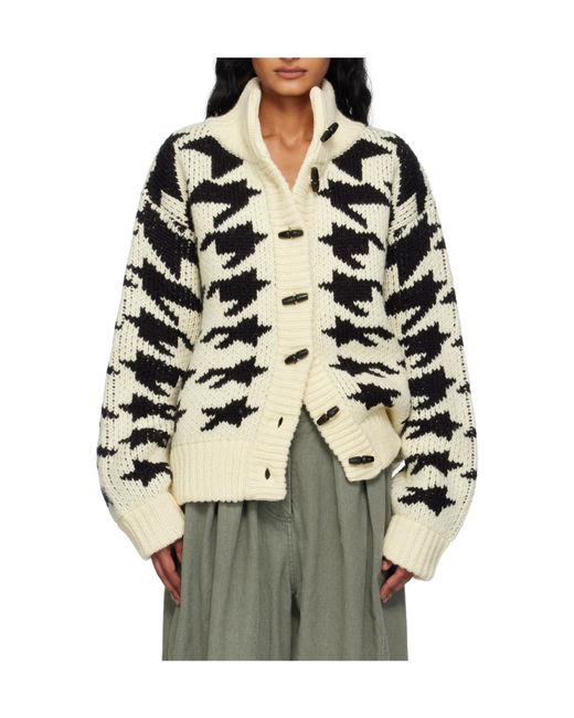 OPEN YY Multicolor Hound's Tooth Star Cowichan Cardigan