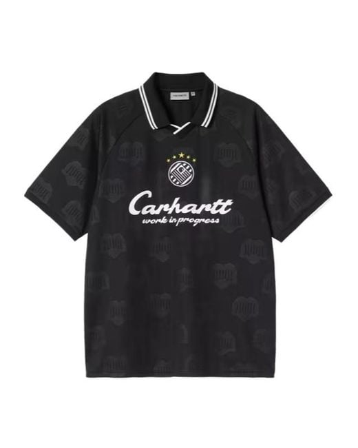 Carhartt Black Wip Logo Monogram Polo Shirt for men