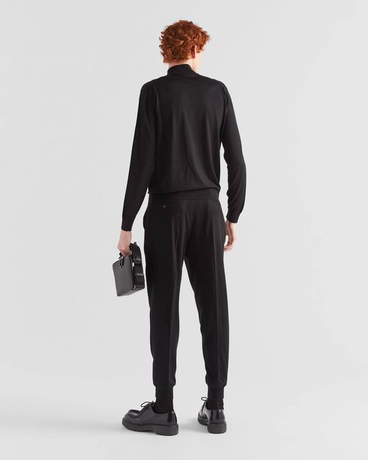 Prada Black Wool Blend Pants for men