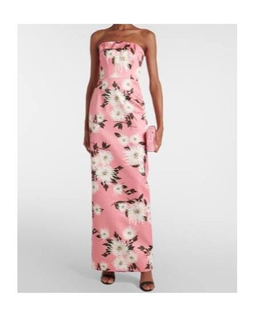 Emilia Wickstead Pink Emine Floral Taffeta Faille Gown