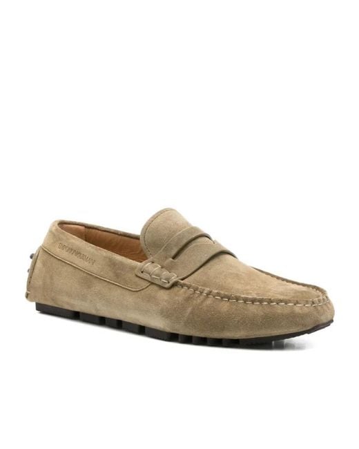 Emporio Armani Gray Suede Penny Loafers for men