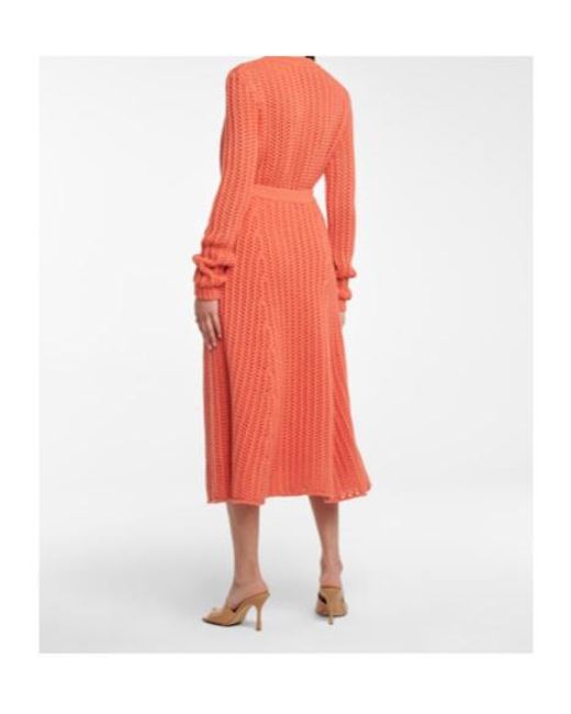Gabriela Hearst Red Circular Knit Midi Skirt
