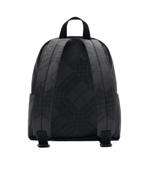 Burberry Black Chester Checked Backpack for men