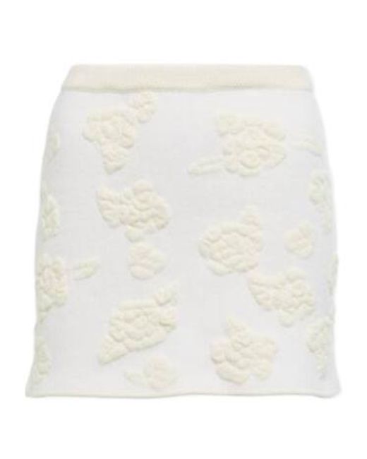 Magda Butrym White Embroidered High-Rise Wool-Blend Miniskirt