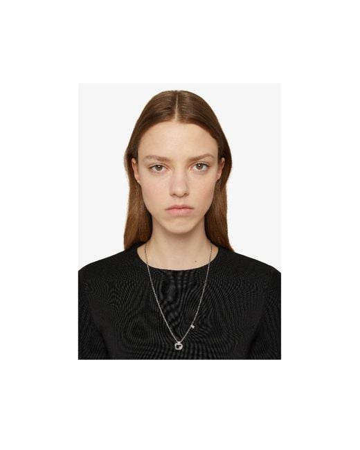 Givenchy White G Chain Necklace With Pendant for men
