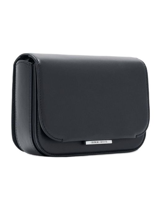 Giorgio Armani Black Small X 10 Corso Como Leather Cross Body Bag