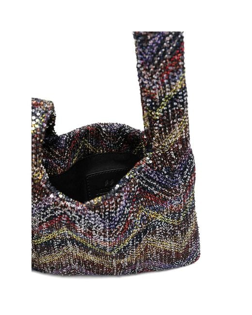 Missoni Black Knot Detailed Raschel Pinetto Lurex Tote Bag