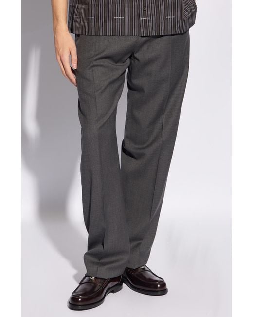 Givenchy Gray 4G Embroidered Straight-Leg Trousers for men