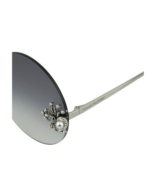 McQueen Gray Jewelled Spider Sunglasses