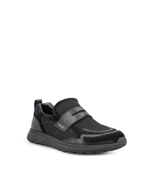Prada Black Round-Toe Sneakers for men