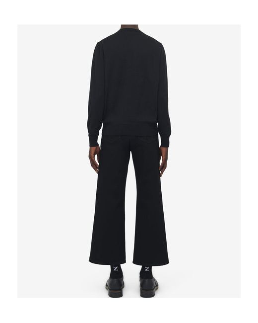 McQueen Blue Merino Wool Logo Sweater for men