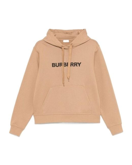 Burberry Natural Logo Detailed Drawstring Hoodie
