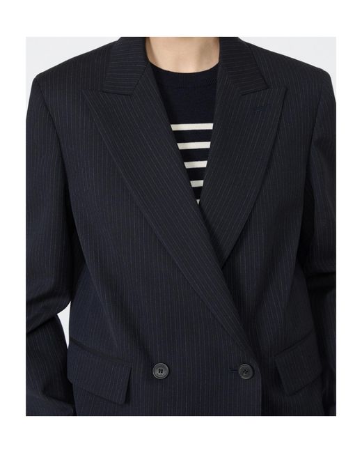 Weekend by Maxmara Blue Wool And Cotton Gabardine Blazer