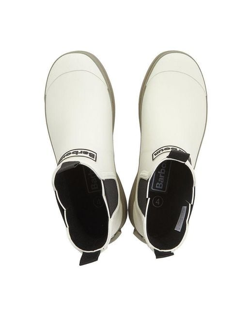 Barbour White Round-Toe Rain Boots