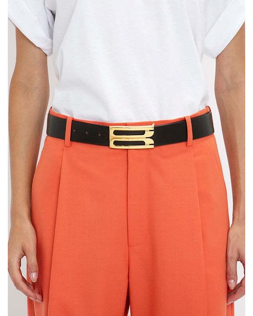 Victoria Beckham White Jumbo Frame Leather Belt