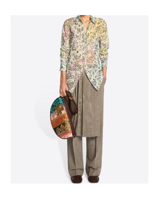 Dries Van Noten White Fitted Jacquard Shirt