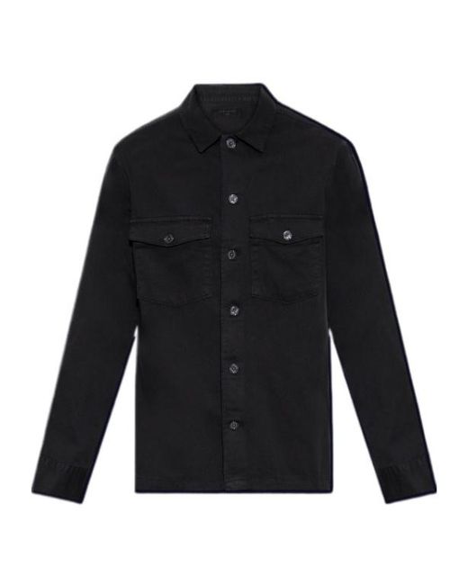 AllSaints Black Classic Button-Up Shirt for men