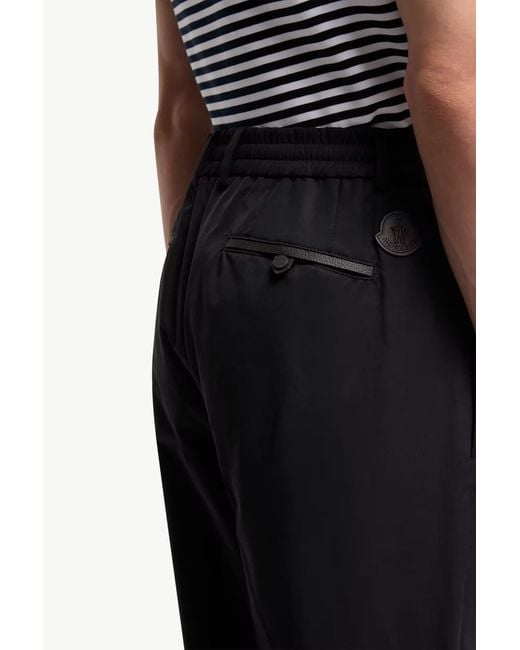 Moncler Blue Logo Patch Straight-Leg Pants for men