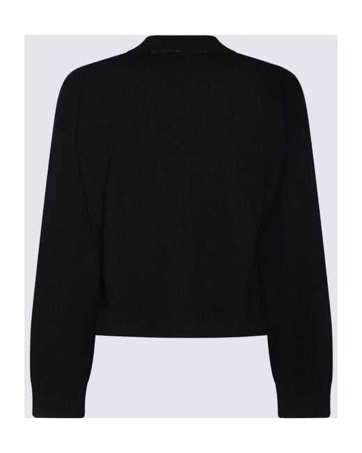Fabiana Filippi Black Sequin-Embellished Knitted Cardigan